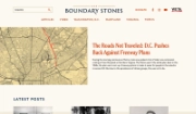Screenshot of Boundary Stones homepage.